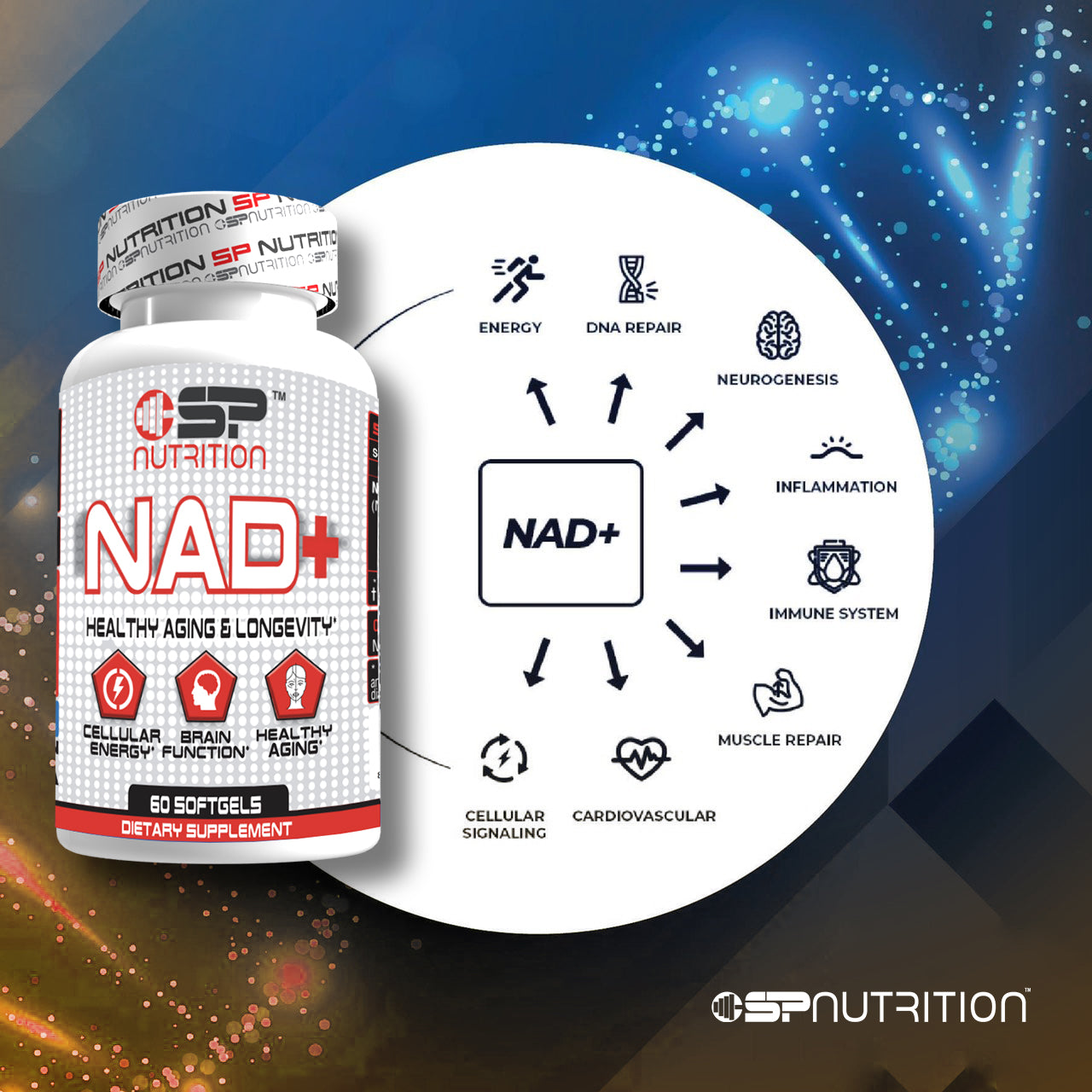 1. NAD+ 1000 mg | Cellular Energy, Brain & Healthy Aging Support | 60 Softgels | Premium NAD Supplement