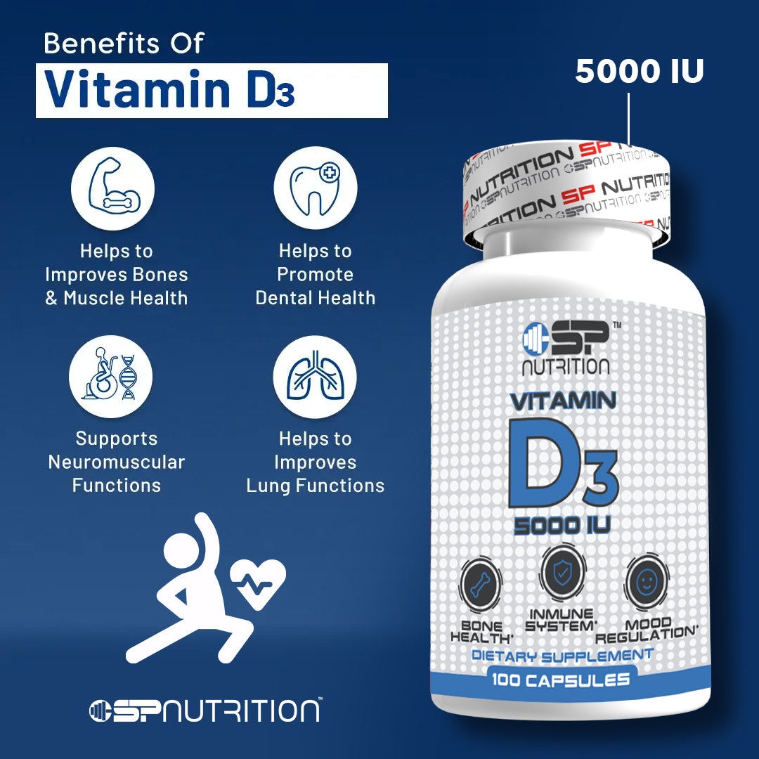 Vitamin D3 5000 IU Softgels – Support for Bone Health and Immune Function