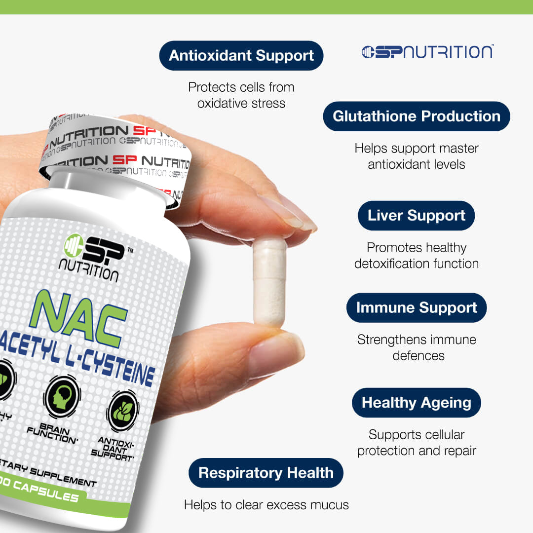 NAC (N-Acetyl L-Cysteine) – 100 Capsules | SP Nutrition