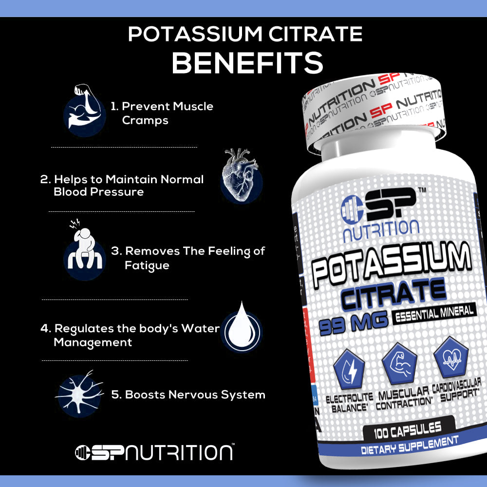 Potassium Citrate 275mg Capsules – Supports Urinary & Heart Health, Prevents Kidney Stones, Easy Daily Supplement
