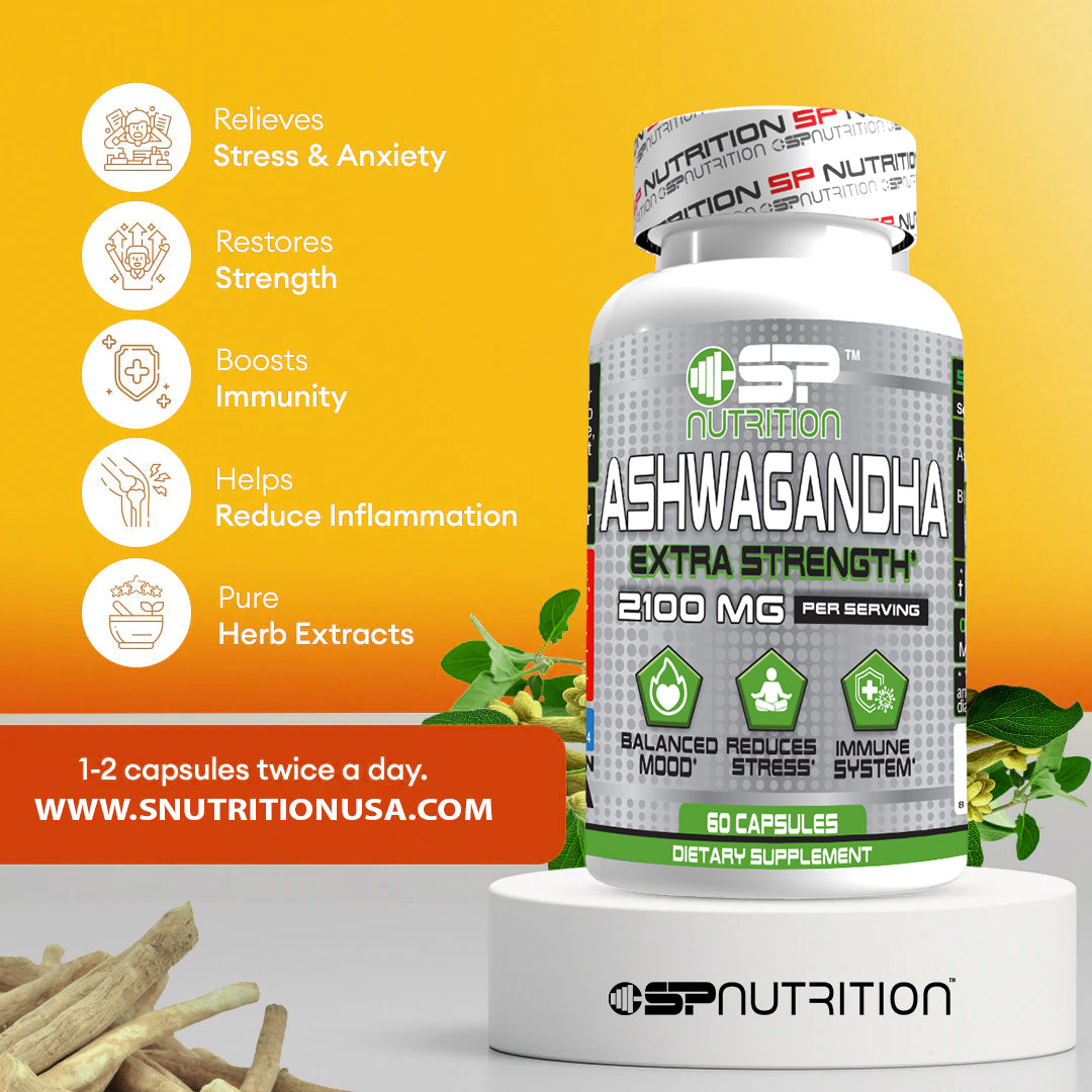 Ashwagandha 2100mg Capsules, Unlock Your Inner Calm & Boost Energy, Stress Relief, Focus & Endurance