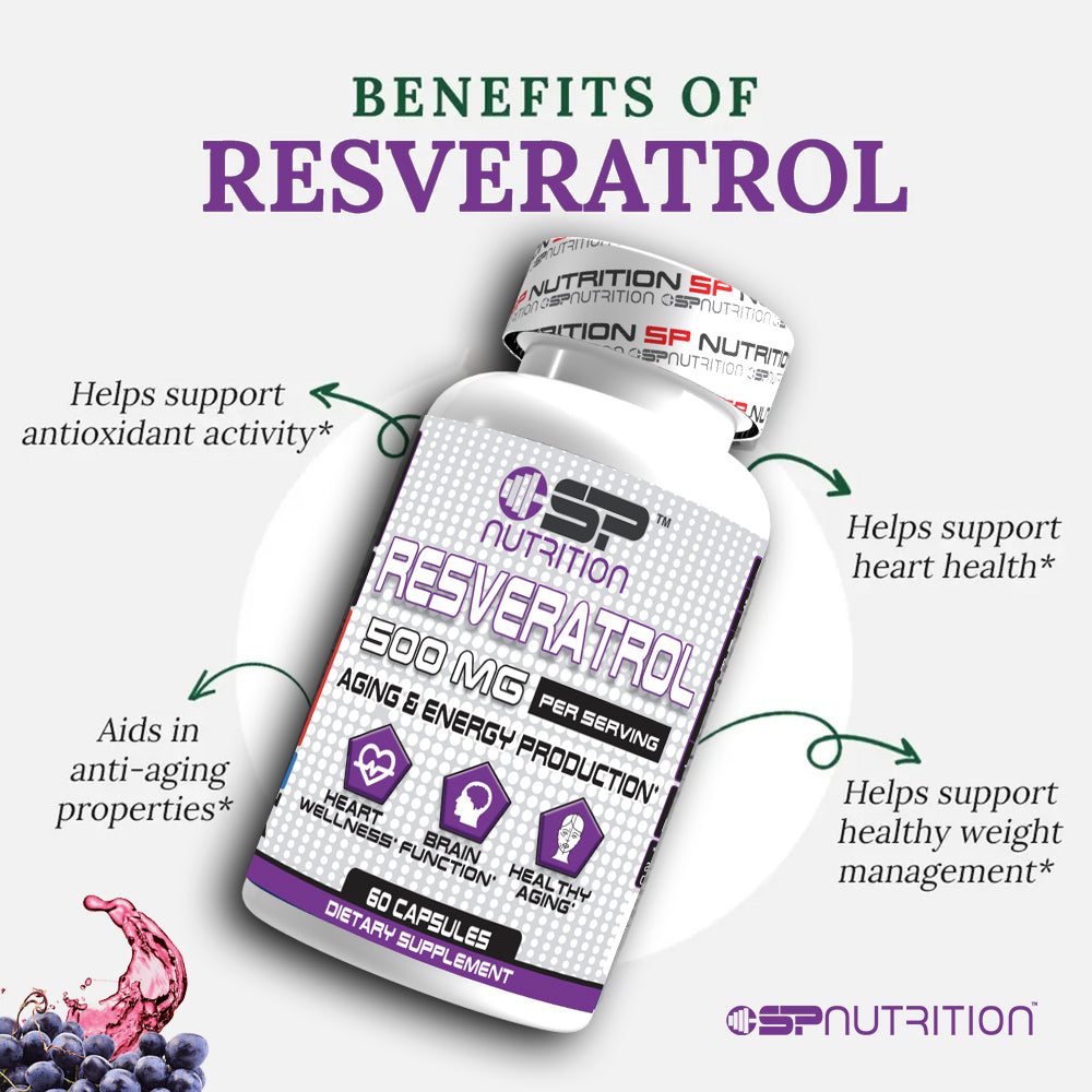 Resveratrol 1000MG - Anti-Aging Antioxidant Support for Heart & Energy - 60 Capsules