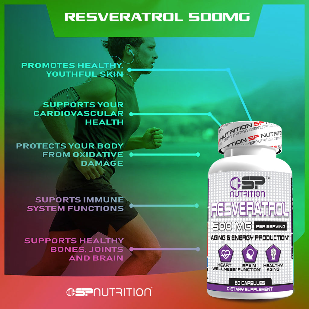Resveratrol 1000MG - Anti-Aging Antioxidant Support for Heart & Energy - 60 Capsules