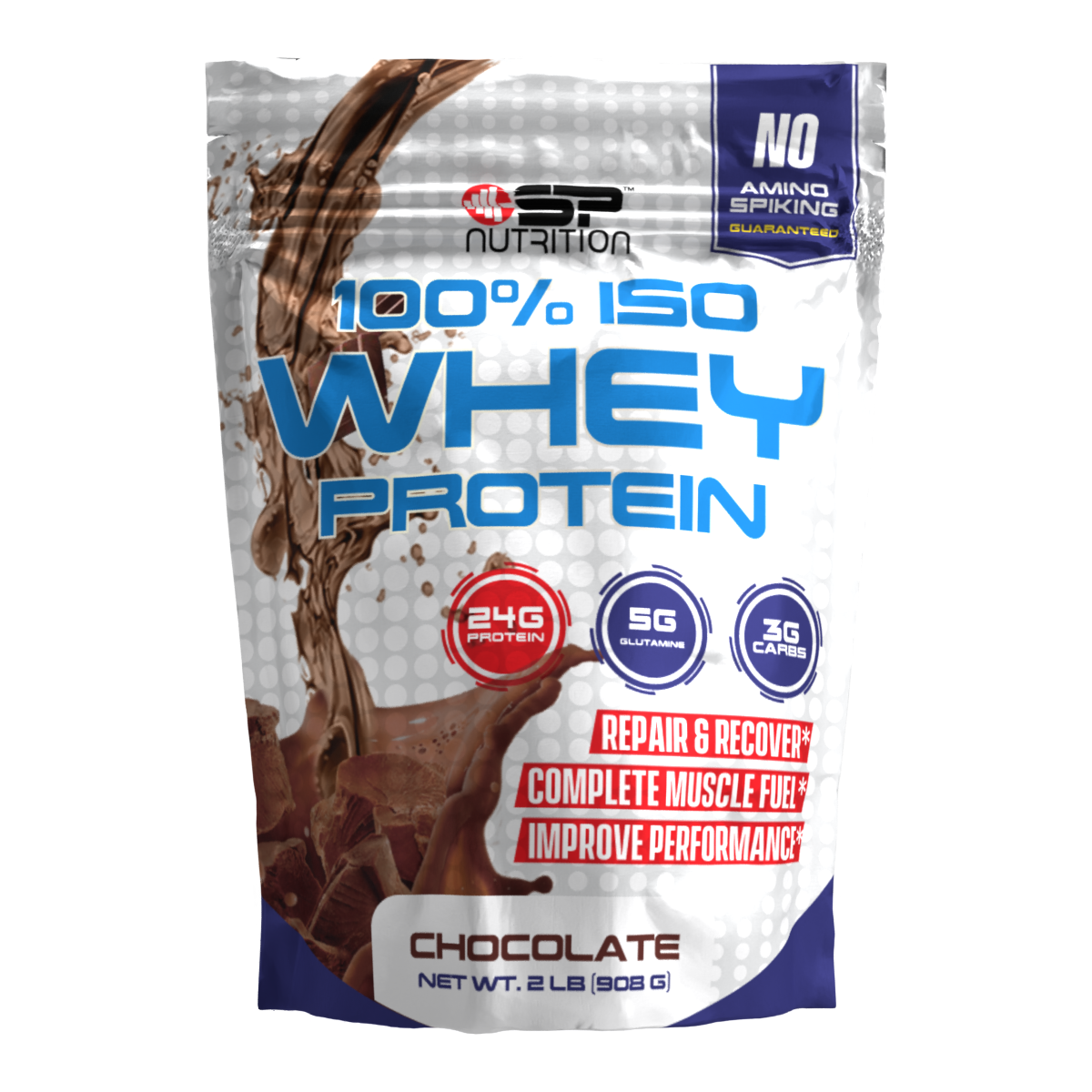 100% ISO Whey Protein 2 Lbs, Hydrolyzed Protein Powder, 100% Whey Isolate Protein, 25g of Protein, 5.5g BCAAs, Gluten Free, Fast Absorbing, Easy Digesting,