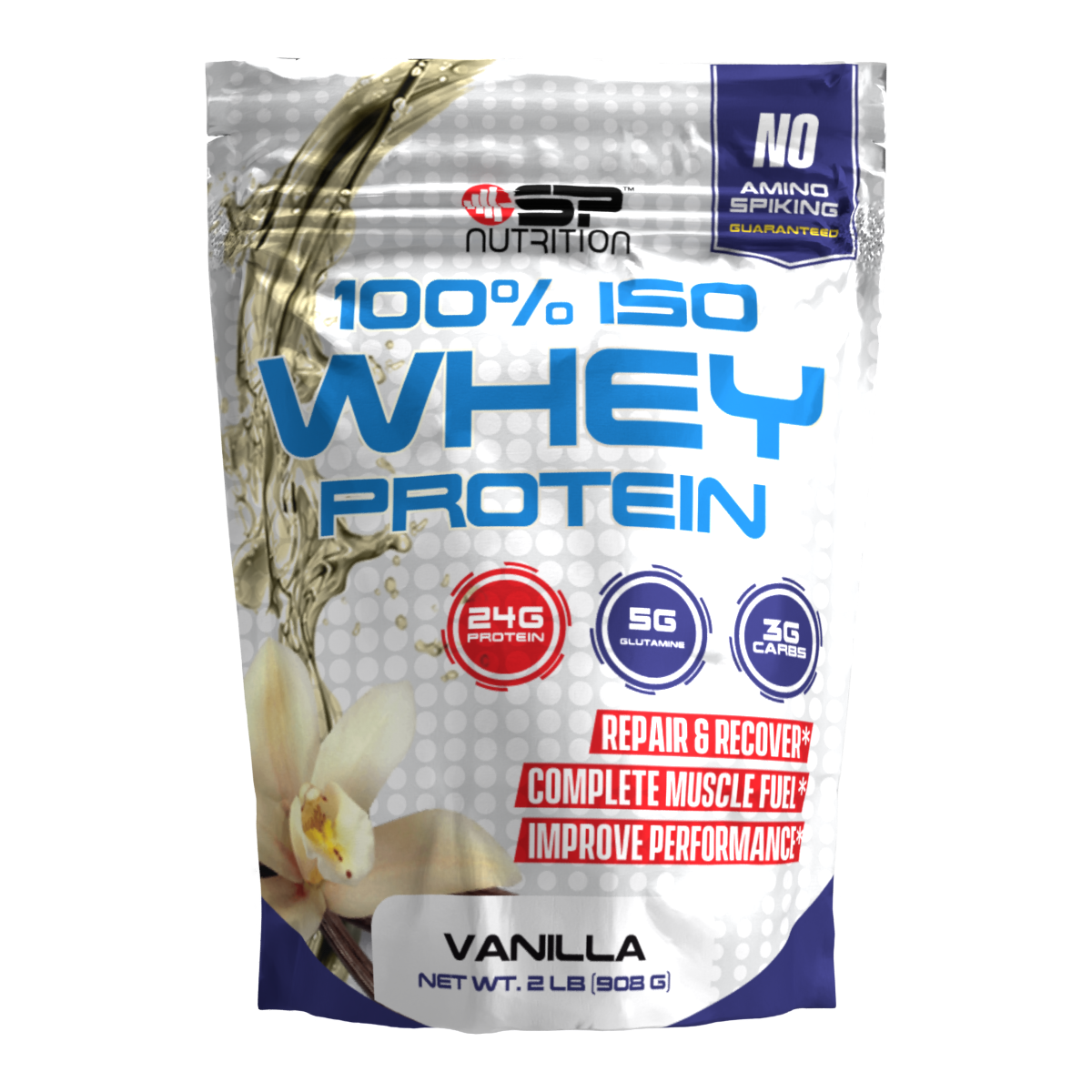 100% ISO Whey Protein 2 Lbs, Hydrolyzed Protein Powder, 100% Whey Isolate Protein, 25g of Protein, 5.5g BCAAs, Gluten Free, Fast Absorbing, Easy Digesting,