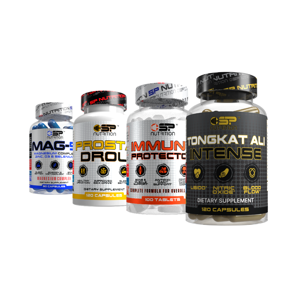 TONGKAT ALI INTENSE + IMMUNE PROTECTOR + PROSTADROL + MAG 9 + OMEGA 1000 FREE