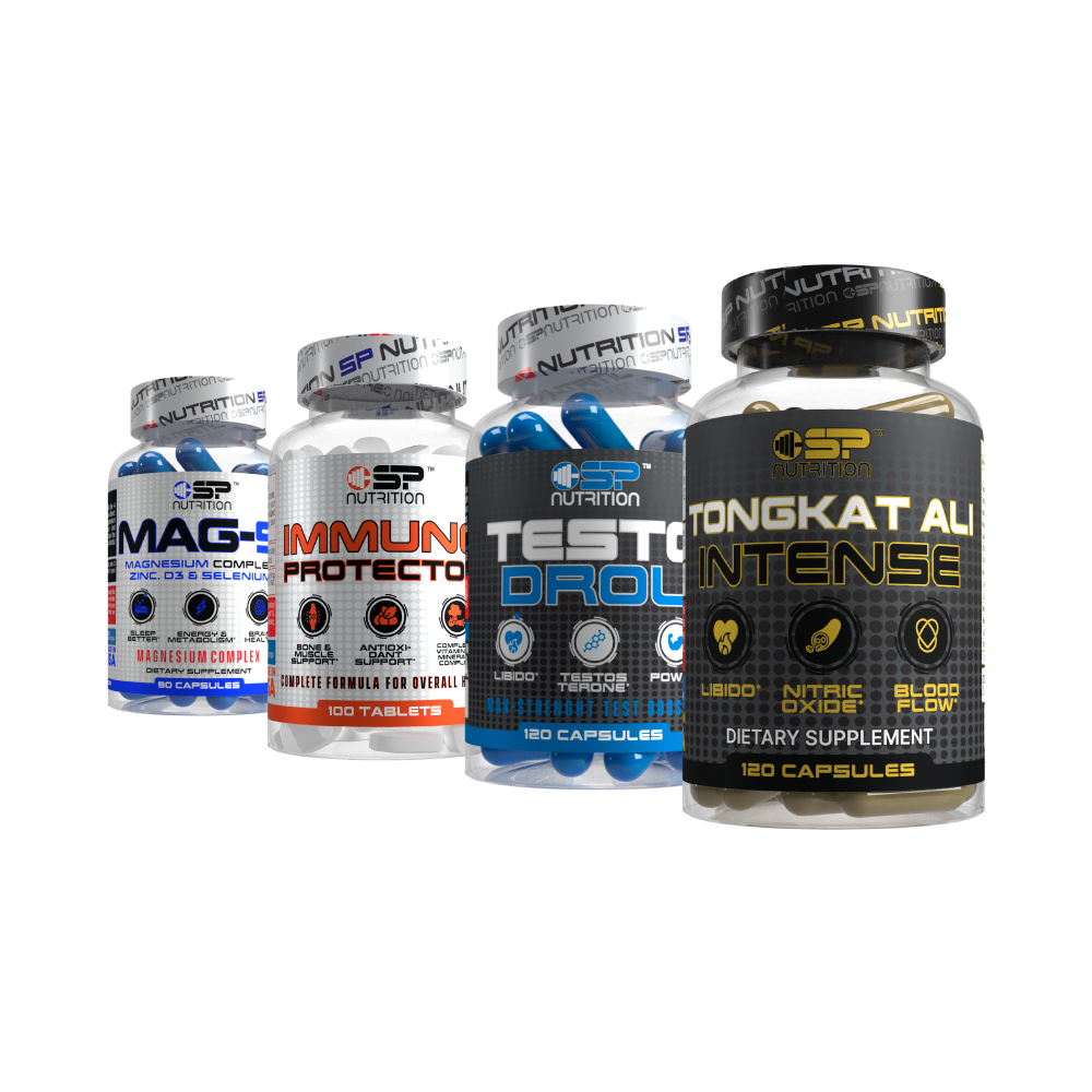 TONGKAT ALI INTENSE + TESTODROL + IMMUNE PROTECTOR + MAG 9 + OMEGA 1000 FREE