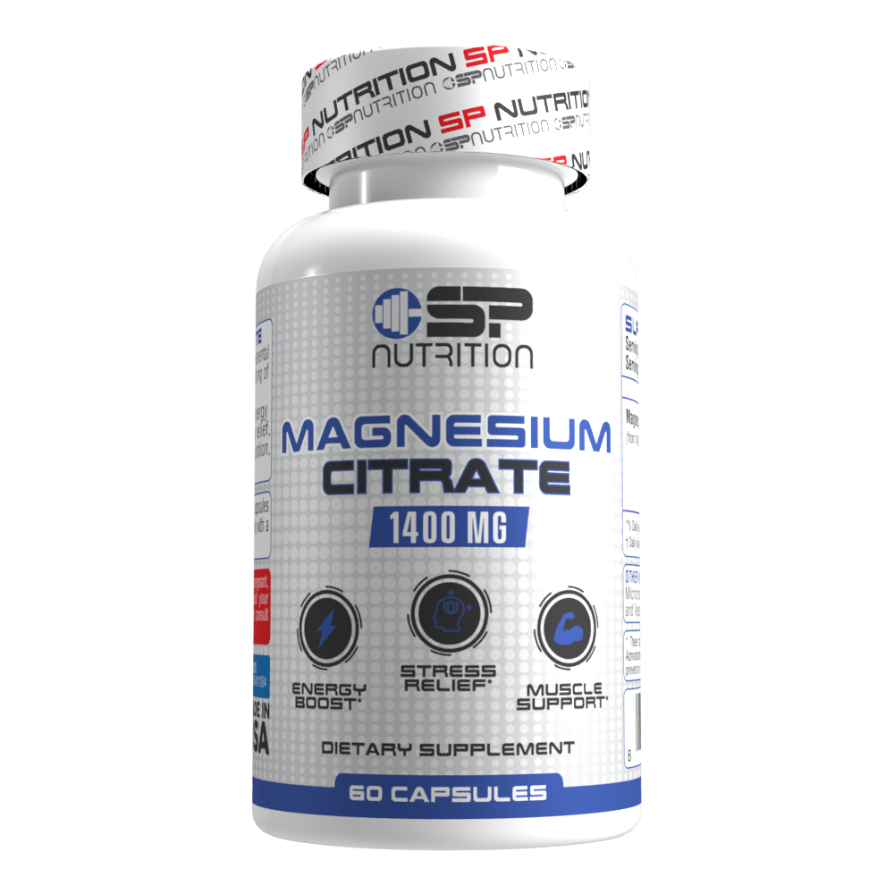 Magnesium Citrate 1400 mg – High Absorption Magnesium Supplement for Energy, Muscle Relaxation, Sleep & Bone Health – 2 Capsules Per Serving – Non-GMO, Gluten-Free
