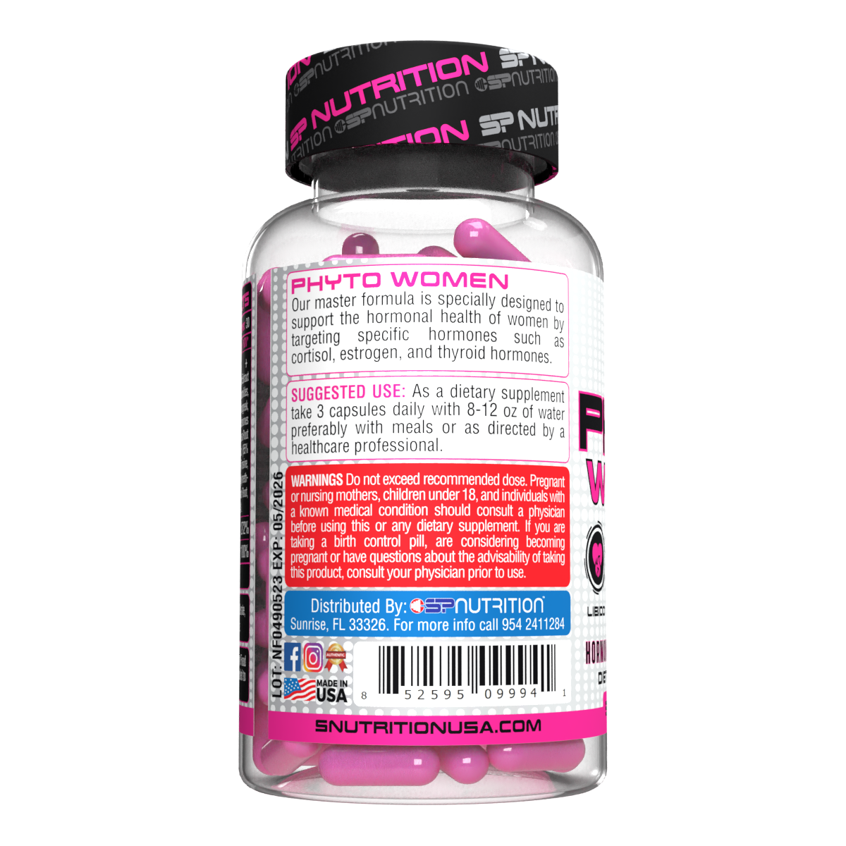PHYTO WOMEN,  Helps Reduce Stress, Supports Energy, Alleviates Cramps, Bloating, Mood Swings, Hot Flashes & Night Sweats,90 Capsules