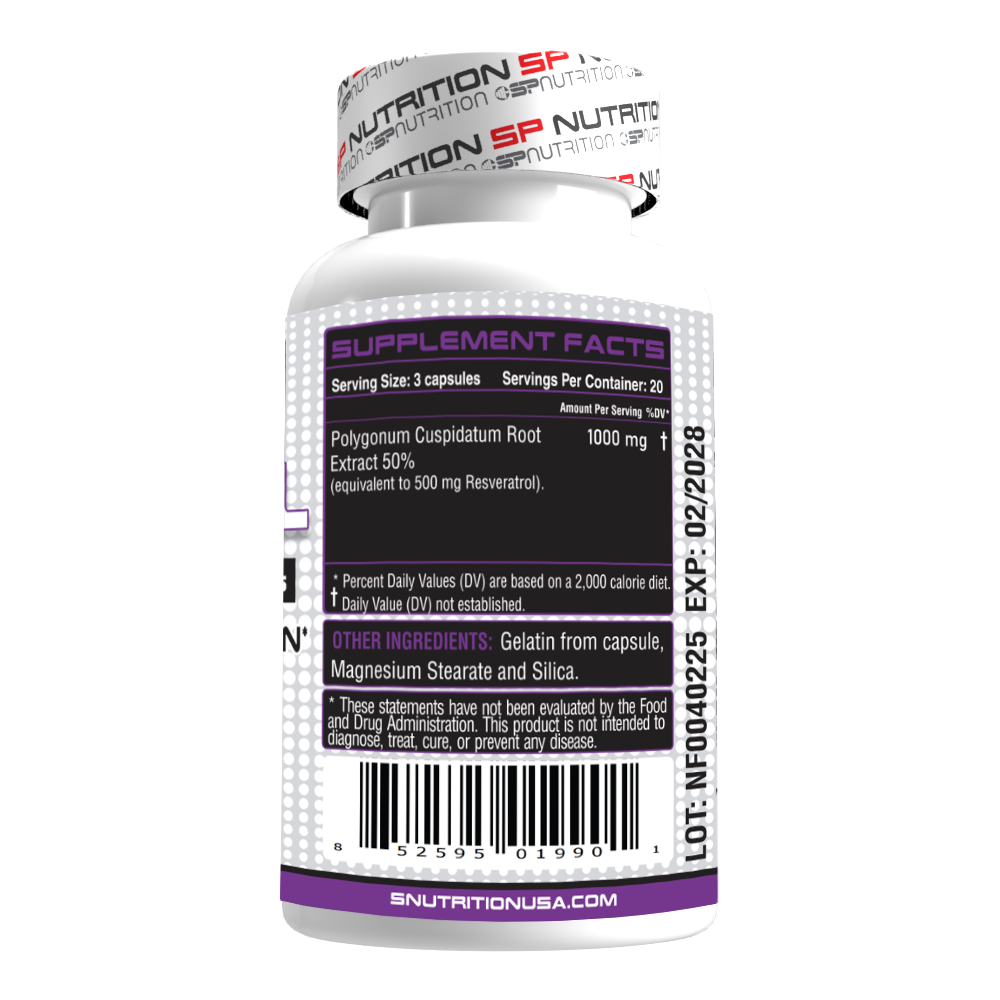 Resveratrol 1000MG - Anti-Aging Antioxidant Support for Heart & Energy - 60 Capsules