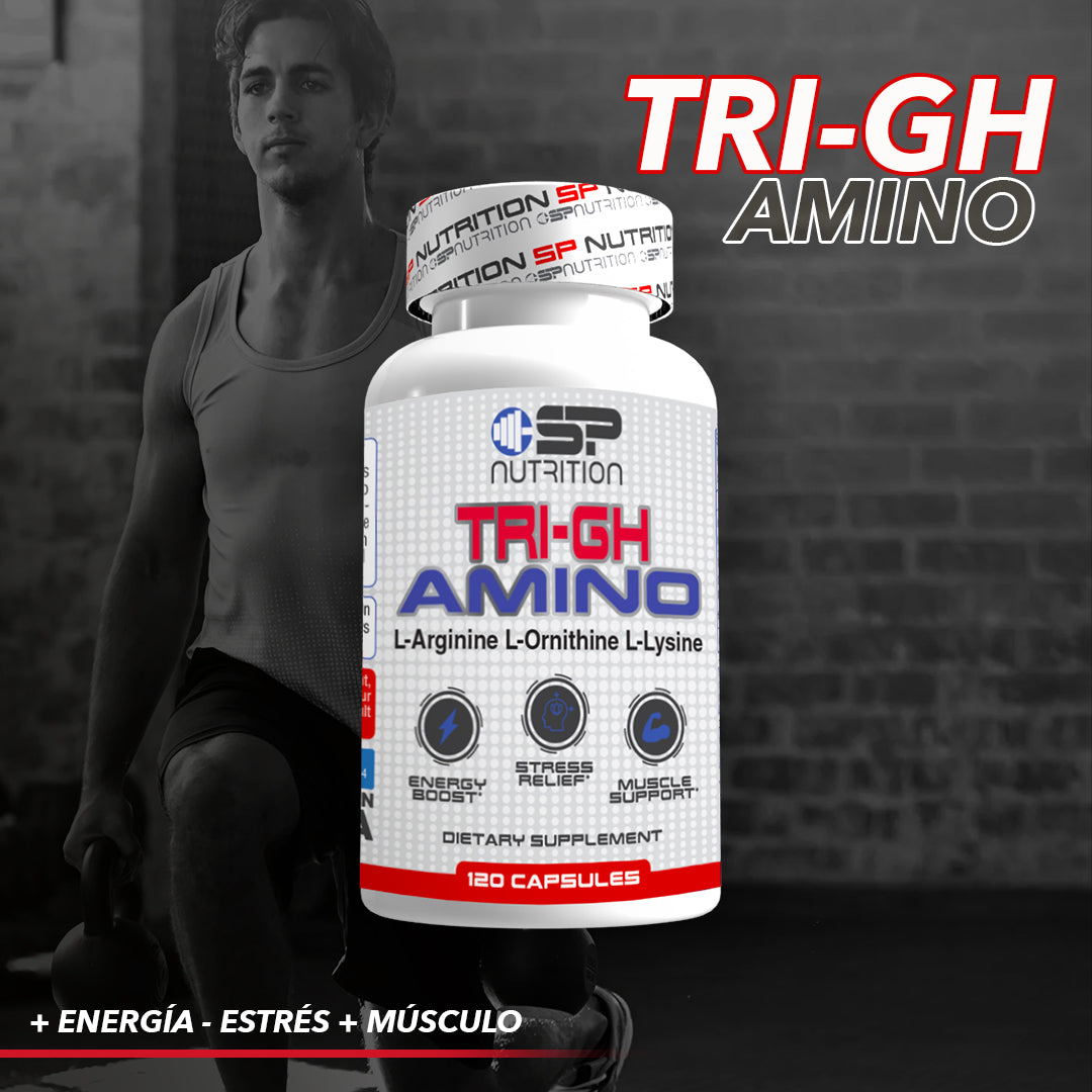 TRI-GH AMINO, L-Arginina, L-Ornitina, L-Lisina, and Gamma Oryzanol, 120 Capsules