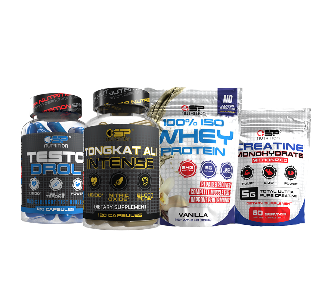 TESTO DROL + TONGKAT ALI INTENSE + 100% ISO WHEY + CREATINE  + OMEGA 1000 FREE
