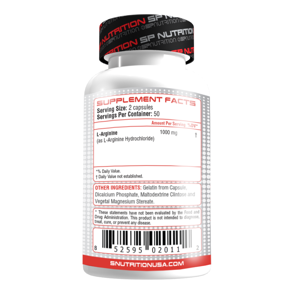 L-Arginine 1000 mg Capsules – Cardiovascular Support, Improved Circulation & Athletic Performance – 100 Capsules