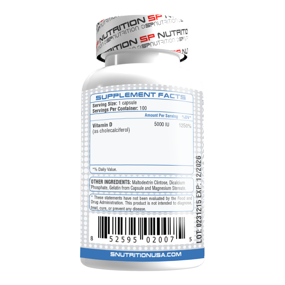 Vitamin D3 5000 IU Softgels – Support for Bone Health and Immune Function