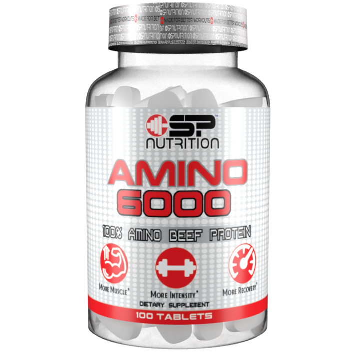 AMINO 6000 100% BEEF PROTEIN, 3g of Beef Protein Isolate for Recovery and Growth - 100 Tablets