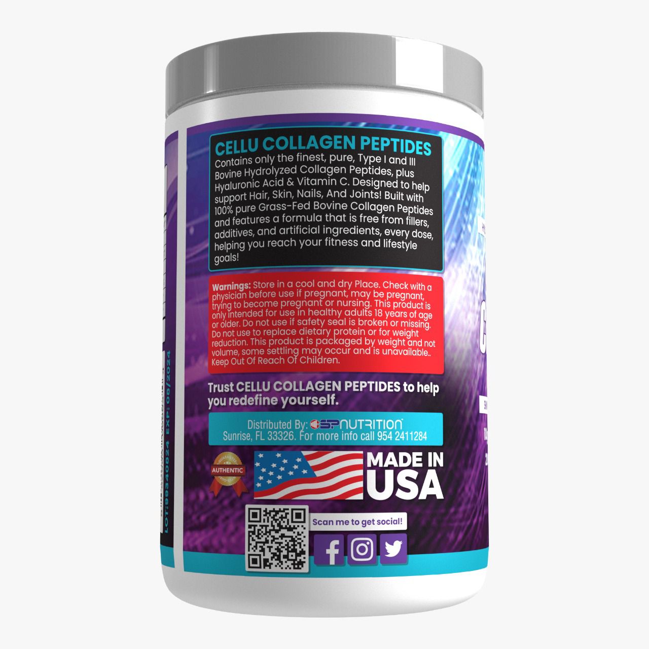 Cellu Collagen Peptides – Hydrolyzed Collagen for Skin Elasticity, Joint Support & Beauty Wellness