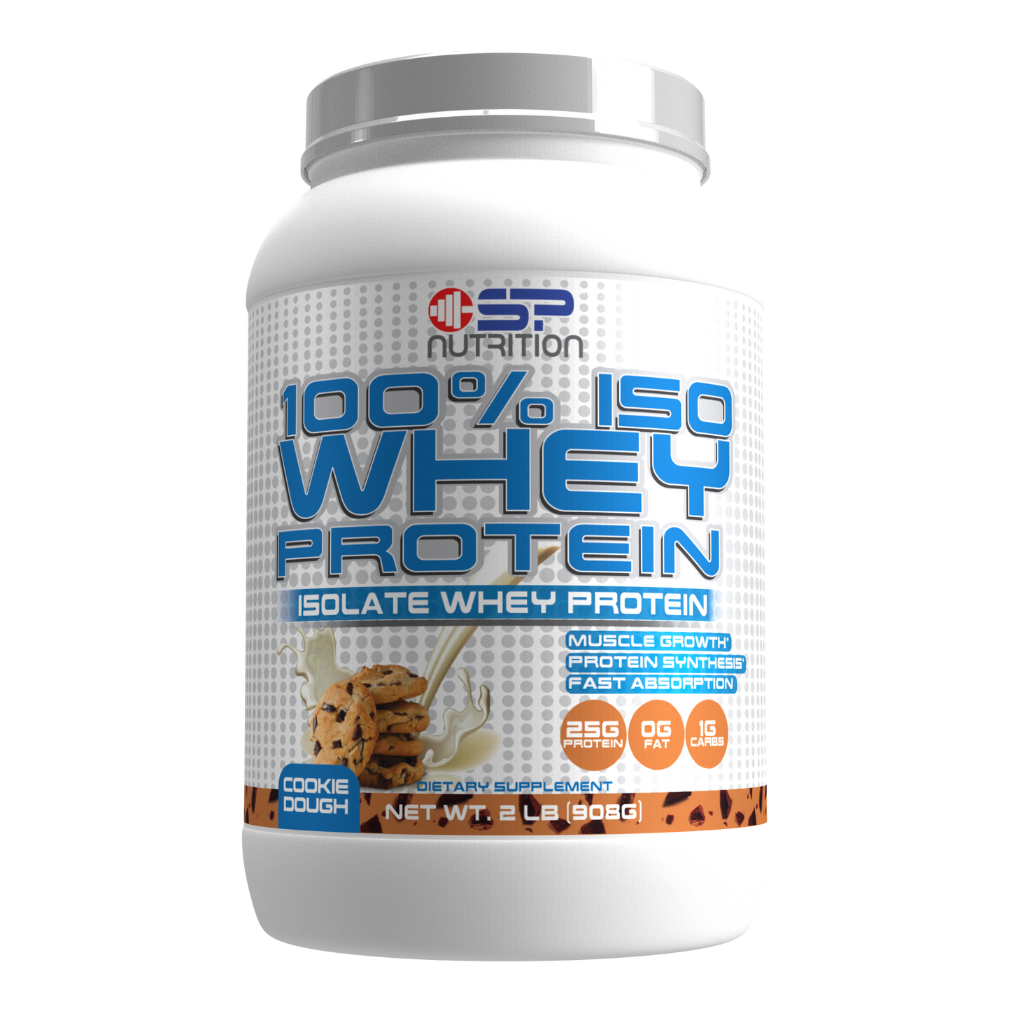 100% ISO Whey Protein 2 Lbs, Hydrolyzed Protein Powder, 100% Whey Isolate Protein, 25g of Protein, 5.5g BCAAs, Gluten Free, Fast Absorbing, Easy Digesting,