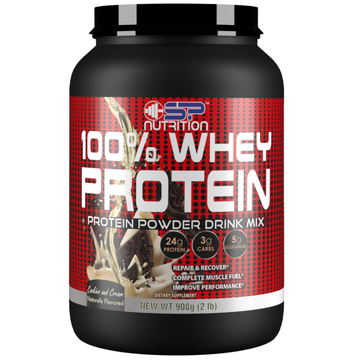 100% WHEY PROTEIN 2LBS, Whey Protein Powder, 24 g Protein, 5.g BCAAs, Quick Absorbing & Fast Digesting for Optimal Muscle Recovery