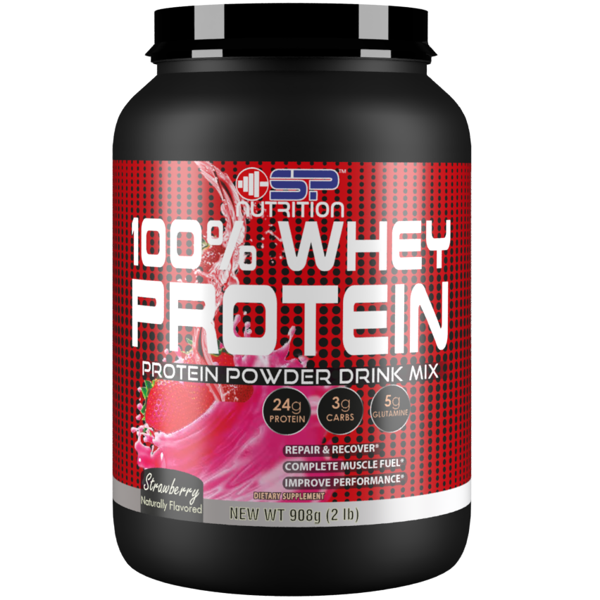100% WHEY PROTEIN 2LBS, Whey Protein Powder, 24 g Protein, 5.g BCAAs, Quick Absorbing & Fast Digesting for Optimal Muscle Recovery