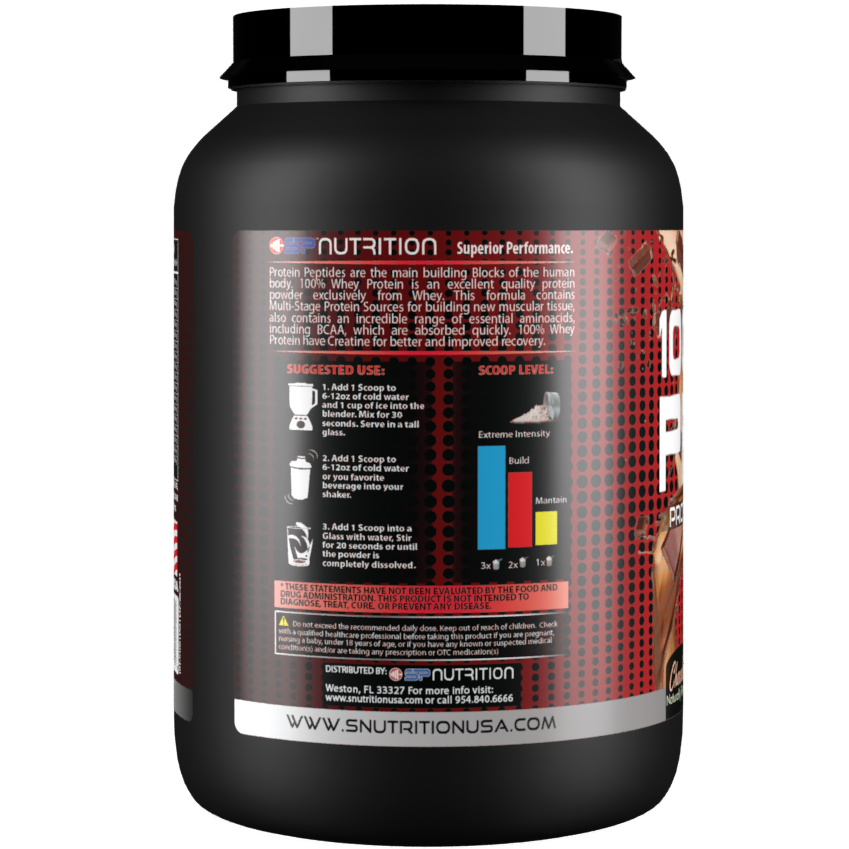 100% WHEY PROTEIN 2LBS, Whey Protein Powder, 24 g Protein, 5.g BCAAs, Quick Absorbing & Fast Digesting for Optimal Muscle Recovery