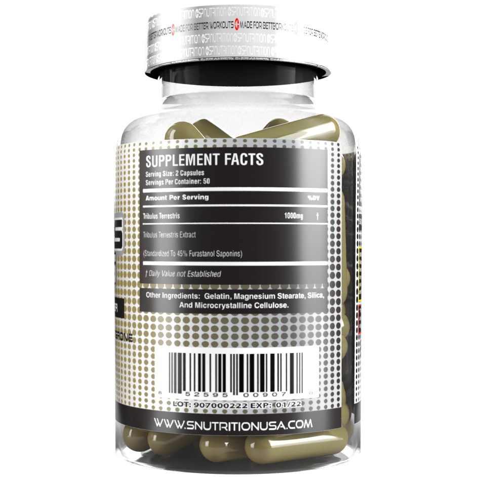TRIBULUS TERRESTRIS Extract 1000 mg, 120 Capsules - 60 Servings (500mg Per Cap), Non GMO & Gluten Free