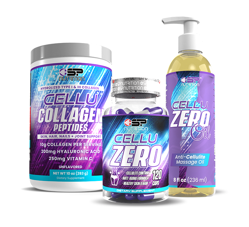 CELLUZERO + Cellu Collagen Peptides + CELLUZERO OIL + NAD+ FREE – Complete Skin Firming, Collagen & Body Sculpting System