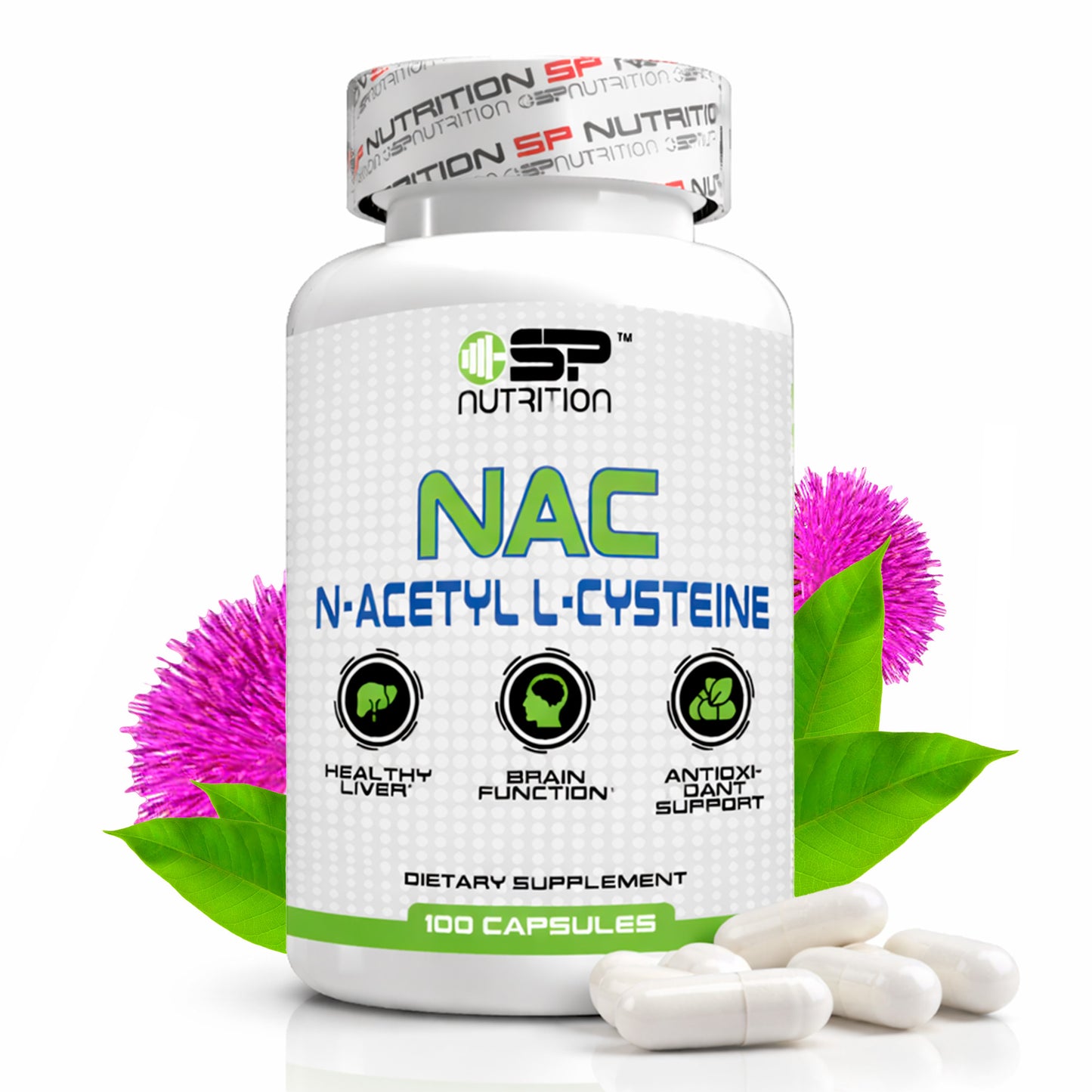 NAC (N-Acetyl L-Cysteine) – 100 Capsules | Antioxidant, Lung & Liver Support