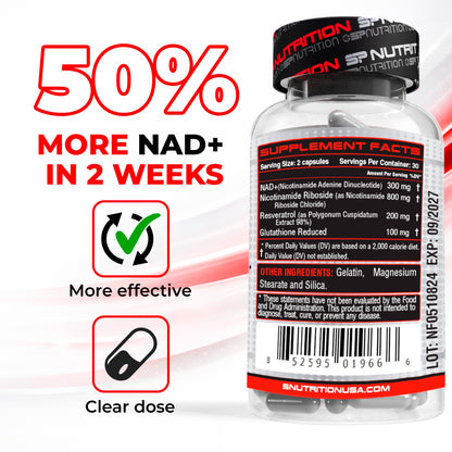 NAD+ REVIVE with Resveratrol & Glutathione – NAD+ Booster for Cellular Health, Energy & Healthy Aging
