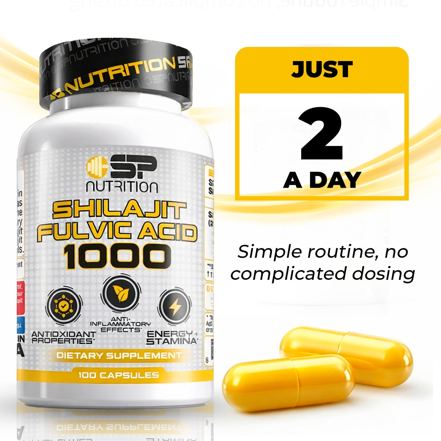 Shilajit Fulvic Acid 1000 – Absorption Enhancer & Trace Minerals for Energy, Performance & Immune Support (100 Capsules)