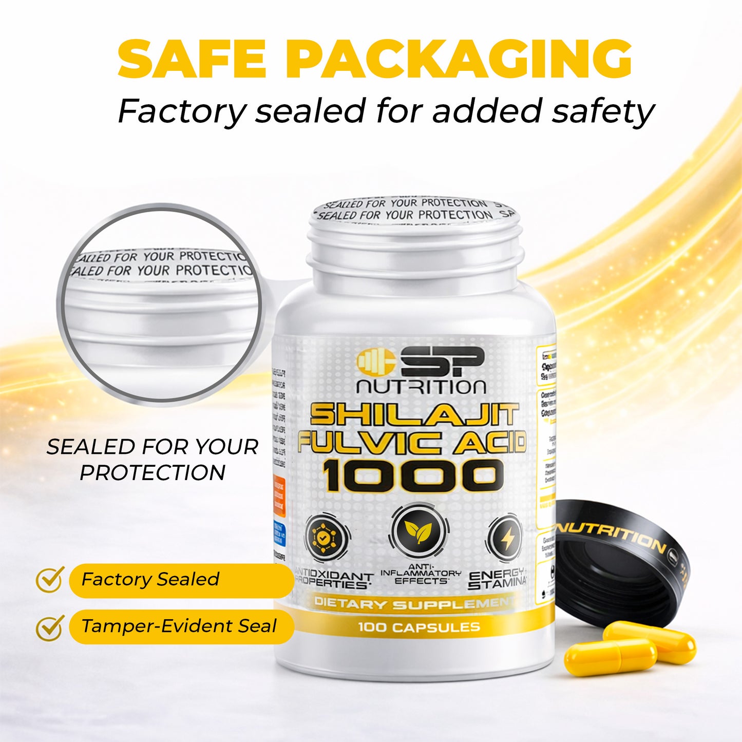 Shilajit Fulvic Acid 1000 – Absorption Enhancer & Trace Minerals for Energy, Performance & Immune Support (100 Capsules)