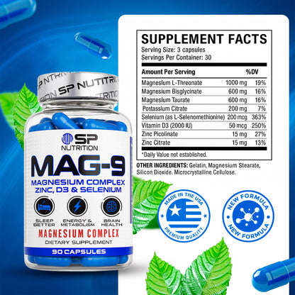 MAG-9 Triple Kit – Advanced Magnesium Complex (3 Bottles) – Muscle Relaxation, Sleep & Energy Support