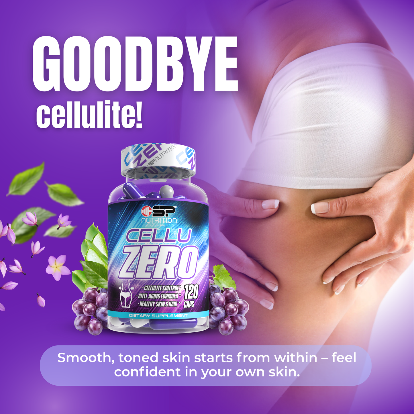 CELLUZERO 120 Capsules – Anti-Cellulite Formula for Smoother, Firmer-Looking Skin