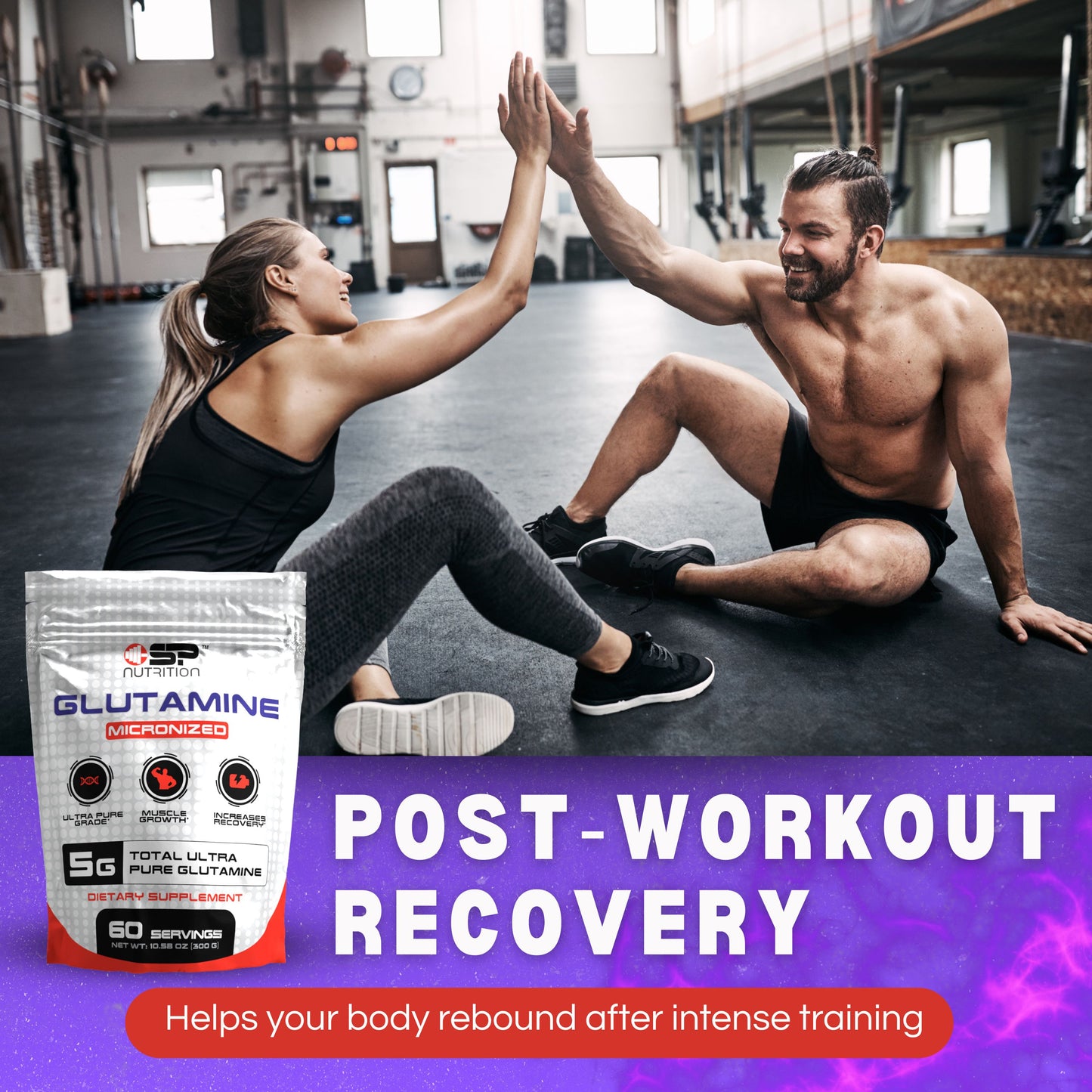 Micronized L-Glutamine Powder – 300g | Muscle Recovery, Immune & Gut Support | 60 Servings