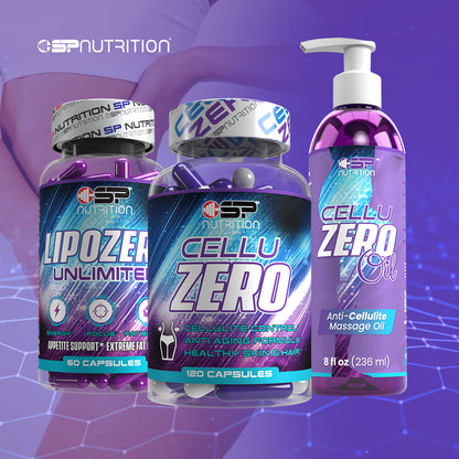 CELLUZERO + CELLUZERO OIL + LIPOZERO UNLIMITED + OMEGA 1000 FREE – Complete Body Sculpting, Fat Metabolism & Skin Firming System