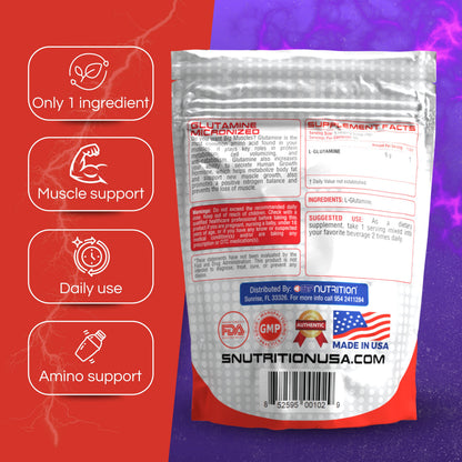 Micronized L-Glutamine Powder – 300g | Muscle Recovery, Immune & Gut Support | 60 Servings