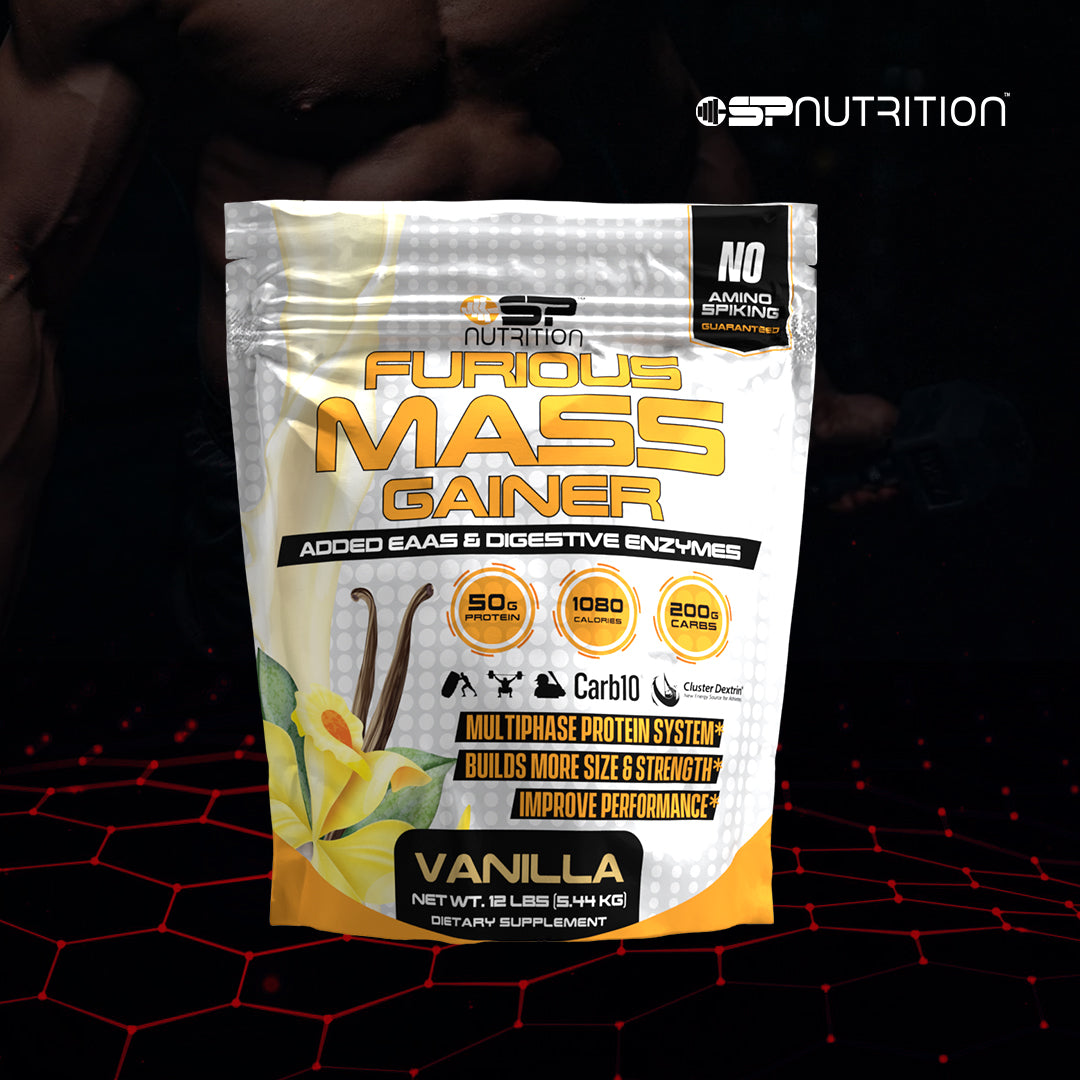 FURIOUS MASS GAINER 12 LBS, Mass Gainer Protein Powder, Gain Strength & Size Quickly, Mixes Easily, Tastes Delicious.