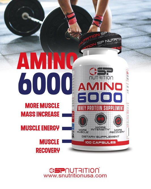 Amino 6000 Whey Protein Capsules – Premium Amino Acid Support for Muscle Recovery & Growth – Easy to Swallow, Convenient, Perfect for Athletes & Active Lifestyle
