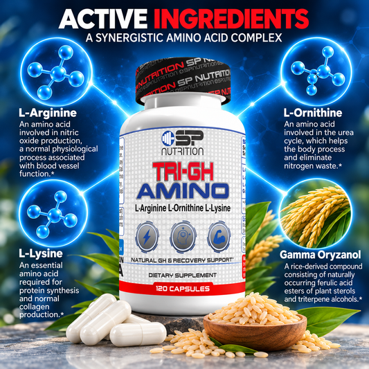 TRI-GH AMINO – Amino Acid Complex with Gamma Oryzanol | 120 Capsules
