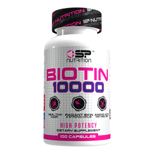 BIOTIN 10,000mcg, Supports Beautiful Hair, Glowing Skin and Healthy Nails, 100 Capsules