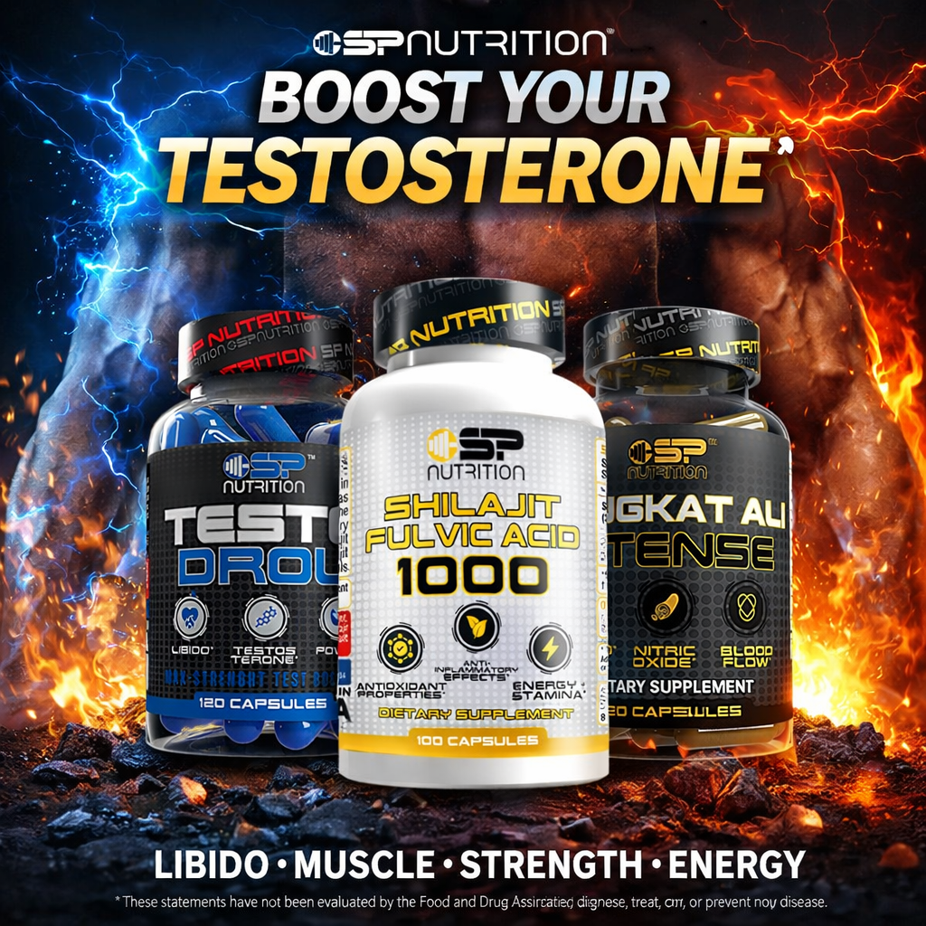 Shilajit Fulvic Acid 1000 + TestoDrol + Tongkat Ali Intense + OMEGA 1000 FREE – Male Vitality, Energy & Performance System