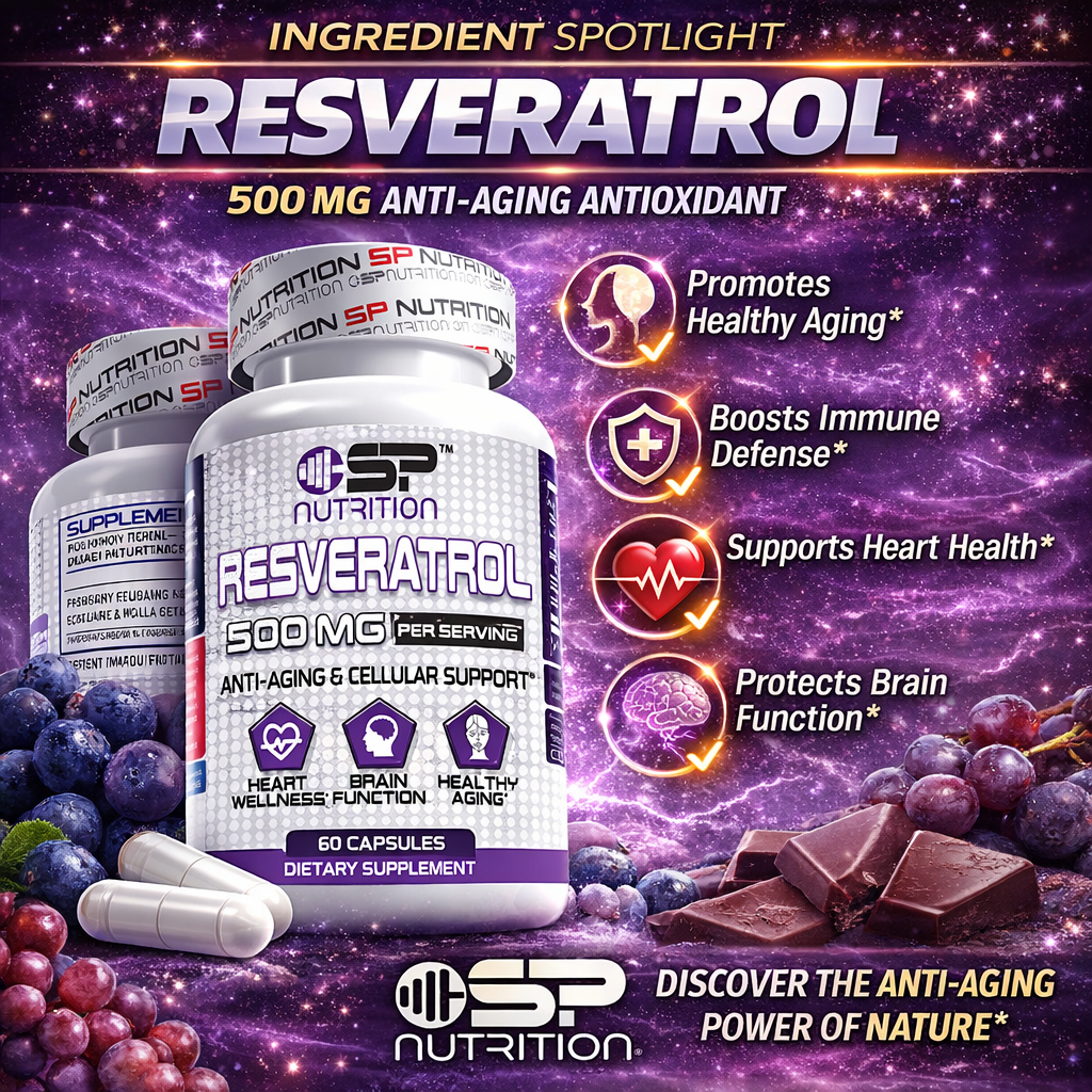 Resveratrol 1000MG - Anti-Aging Antioxidant Support for Heart & Energy - 60 Capsules