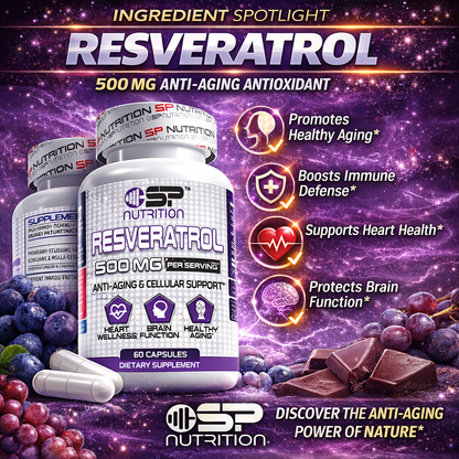 Resveratrol 1000MG - Anti-Aging Antioxidant Support for Heart & Energy - 60 Capsules