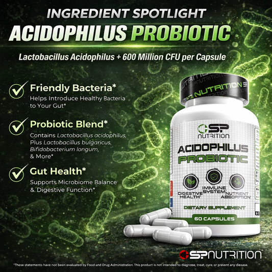 Acidophilus Probiotics 300 MG — 600 Million CFUs of Lactobacillus Acidophilus per Capsule — Digestive & Immune Support