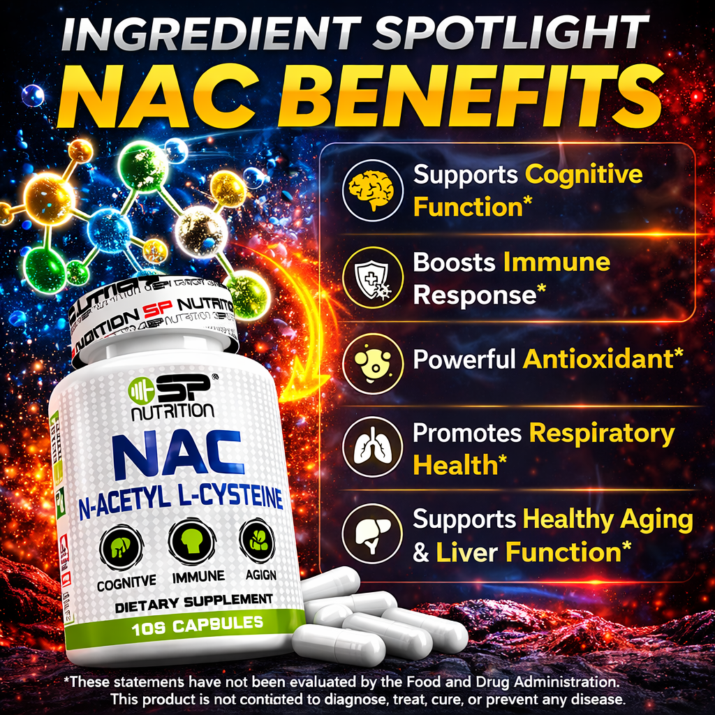NAC (N-Acetyl L-Cysteine) – 100 Capsules | Antioxidant, Lung & Liver Support