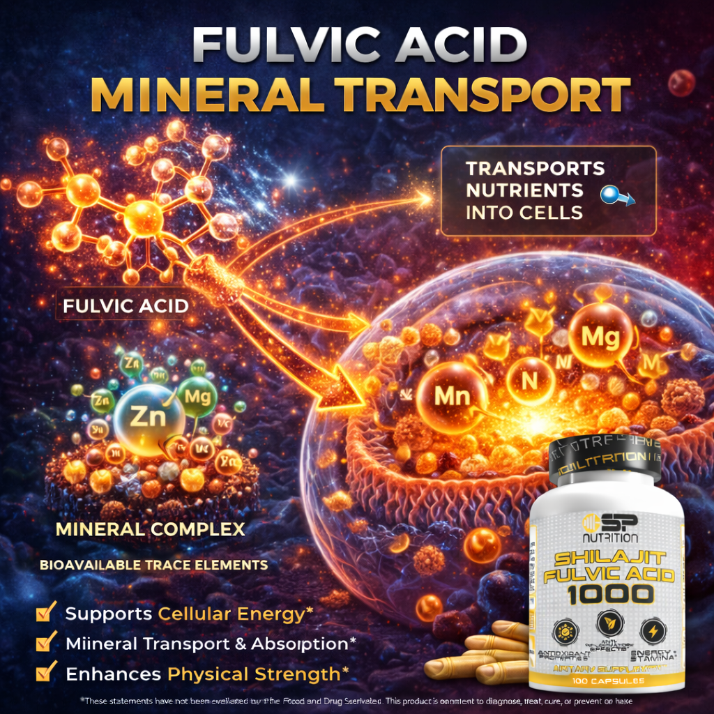 Shilajit Fulvic Acid 1000 – Absorption Enhancer & Trace Minerals for Energy, Performance & Immune Support (100 Capsules)