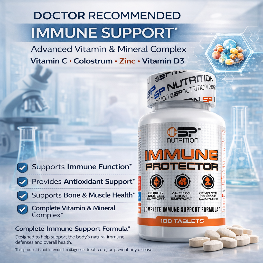 Immune Protector – Immune Support with Vitamin C, Zinc, Vitamin D & Bovine Colostrum – 100 Tablets