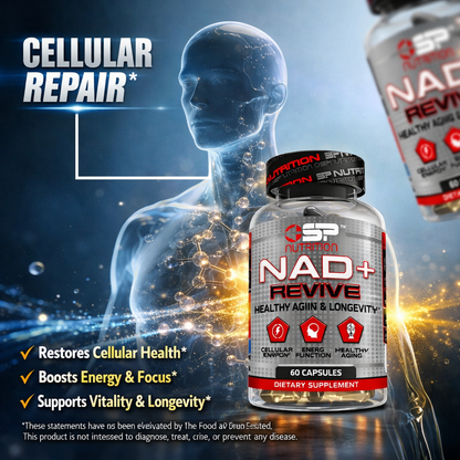 NAD+ REVIVE with Resveratrol & Glutathione – NAD+ Booster for Cellular Health, Energy & Healthy Aging