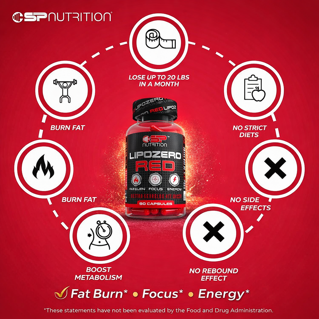 Lipozero Red Extreme Potency – Thermogenic Metabolism & Energy Support – 90 Capsules