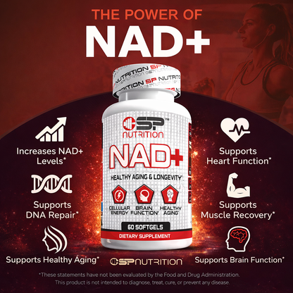 NAD+ 1000 mg | Cellular Energy, Brain & Healthy Aging Support | 60 Softgels | Premium NAD Supplement