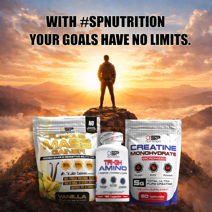 TRI-GH AMINO + FURIOUS MASS GAINER + Creatine Monohydrate – Baseball Strength & Mass Kit